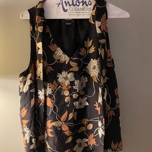 Maeve floral, v neck and tie neck blouse